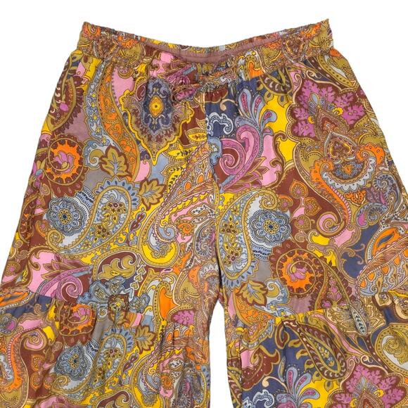 Johnny Was Palazzo Pant Sandalwood Viola Boho Hippie Wide Leg Flare - Picture 4 of 12